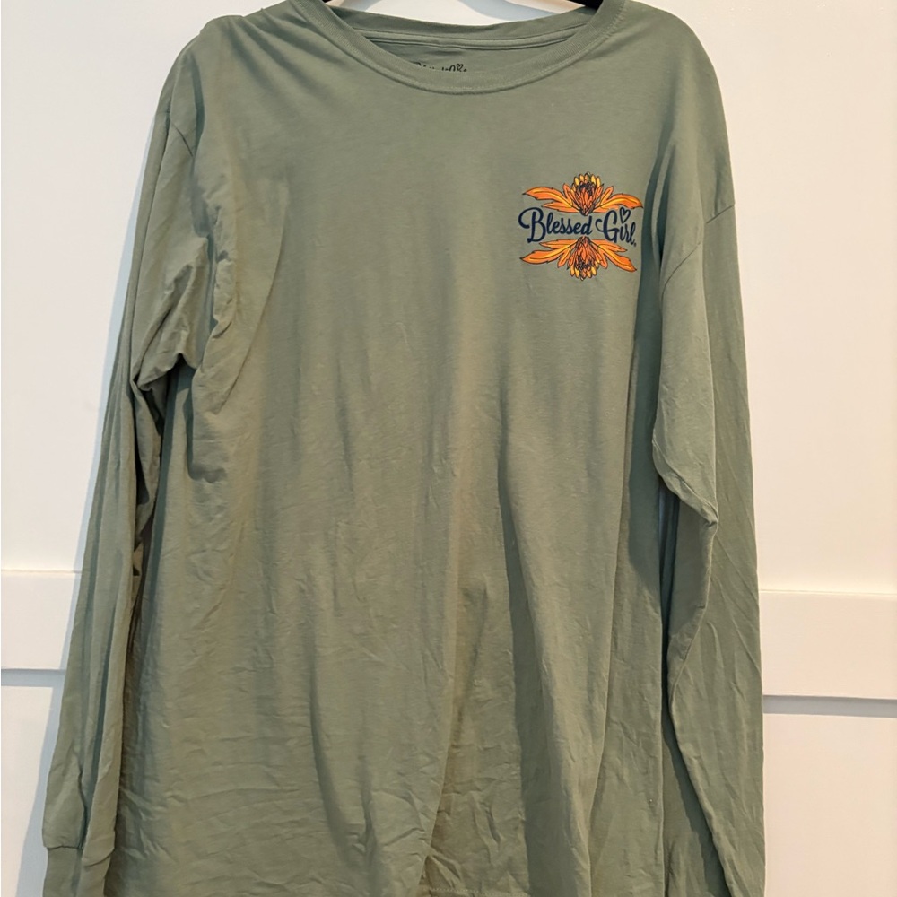 Blessed Girl Sage Long Sleeve Tee